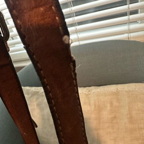 Frye Cameron Magazine Leather Distressed Satchel/Crossbody Bag - Picture 10 of 13